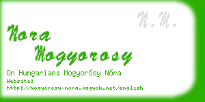 nora mogyorosy business card