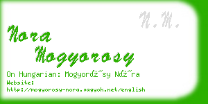 nora mogyorosy business card